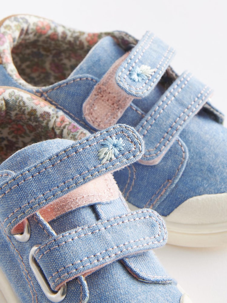 Blue Denim Standard Fit (F) Machine Washable Trainers - Image 5 of 6