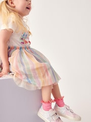 Pink Standard Fit (F) Glitter Star Trainers - Image 3 of 11