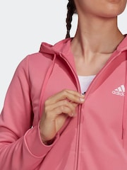 adidas Pink Essentials Logo French Terry Tracksuit - Image 3 of 7