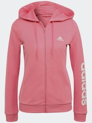 adidas Pink Essentials Logo French Terry Tracksuit - Image 6 of 7