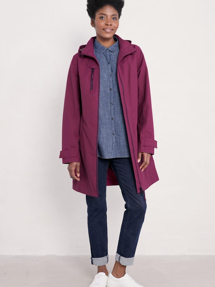 Seasalt Cornwall Tall Blue Coverack Waterproof Coat - Image 1 of 6