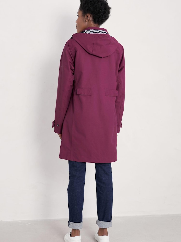 Seasalt Cornwall Tall Blue Coverack Waterproof Coat - Image 2 of 6