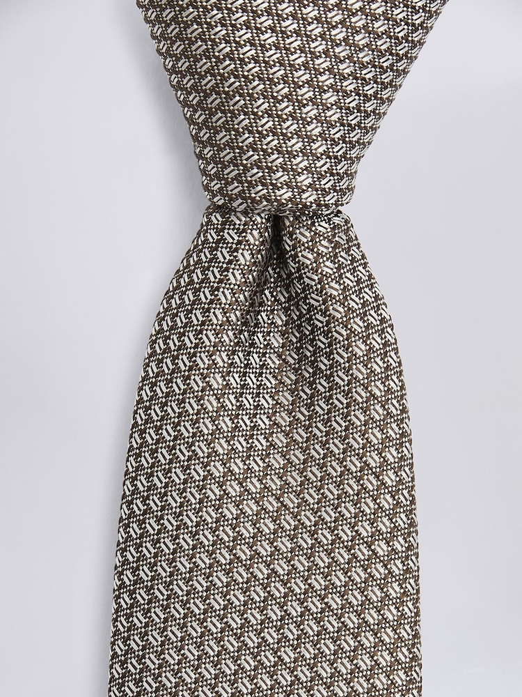 MOSS Brown Textured Tie - Image 1 of 2