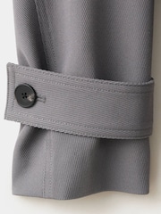 Mango Grey Funnel Neck Double Breasted Jacket - Image 5 of 6