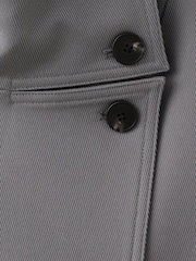 Mango Grey Funnel Neck Double Breasted Jacket - Image 6 of 6
