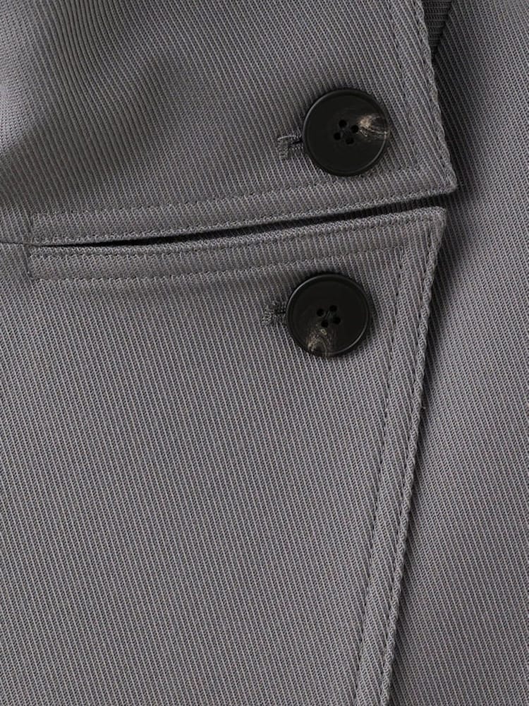 Mango Grey Funnel Neck Double Breasted Jacket - Image 6 of 6