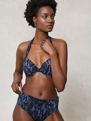 Marineblau/Animal - Mint Velvet Bauchformende Bikinihose - Bild 1 von 6