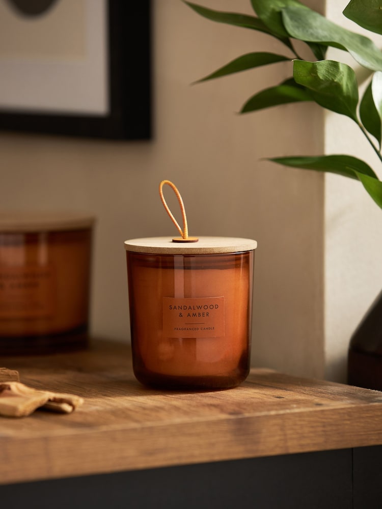 Amber Orange Bronx Sandalwood and Amber Scented Single Wick Candle - Image 2 of 4