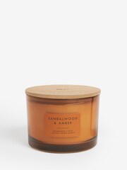 Amber Orange Bronx Sandalwood and Amber Scented 3 Wick Candle - Image 3 of 4