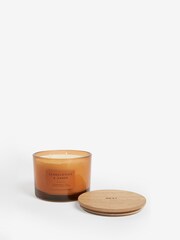Amber Orange Bronx Sandalwood and Amber Scented 3 Wick Candle - Image 4 of 4