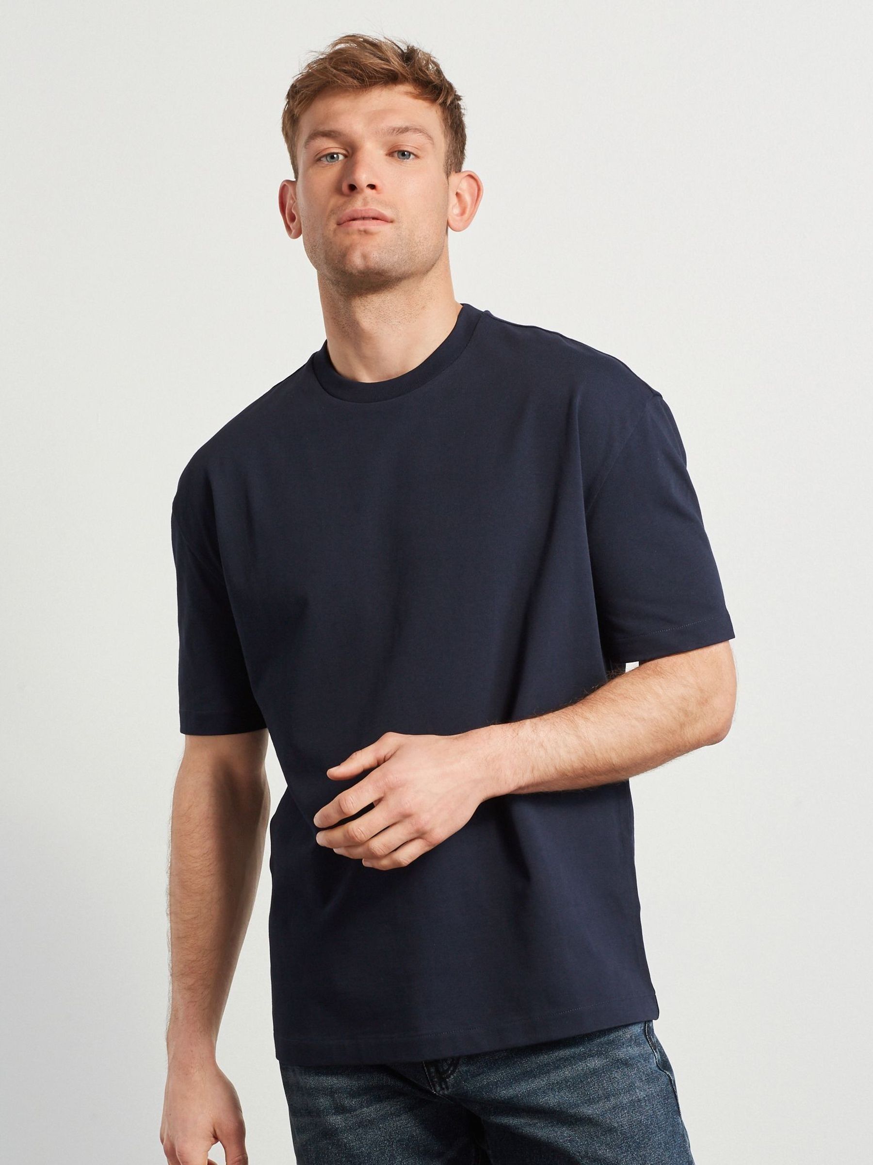 Buy Navy Blue Relaxed Fit Heavyweight T-Shirt from Next Canada