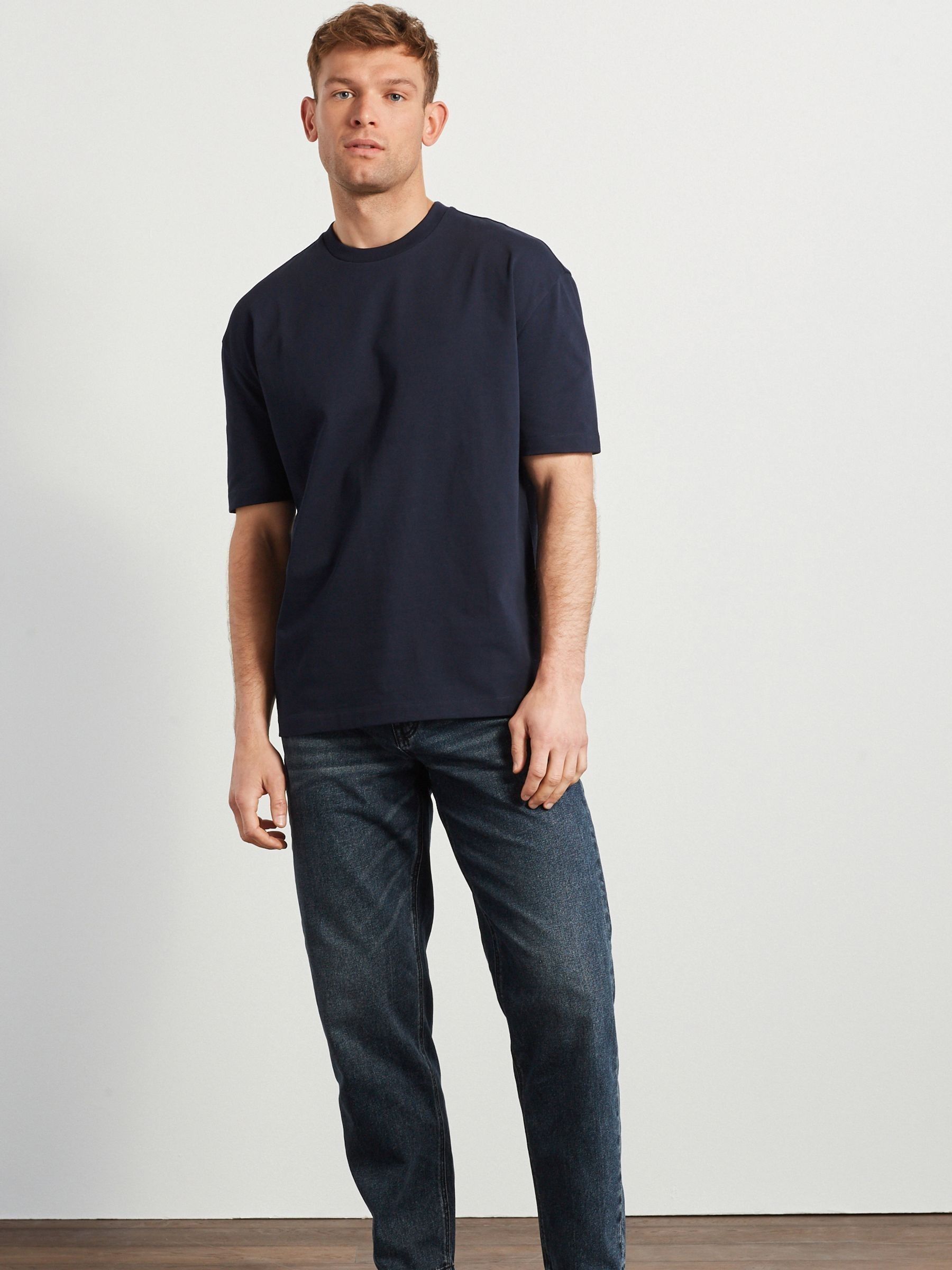 Buy Navy Blue Relaxed Fit Heavyweight T-Shirt from Next USA