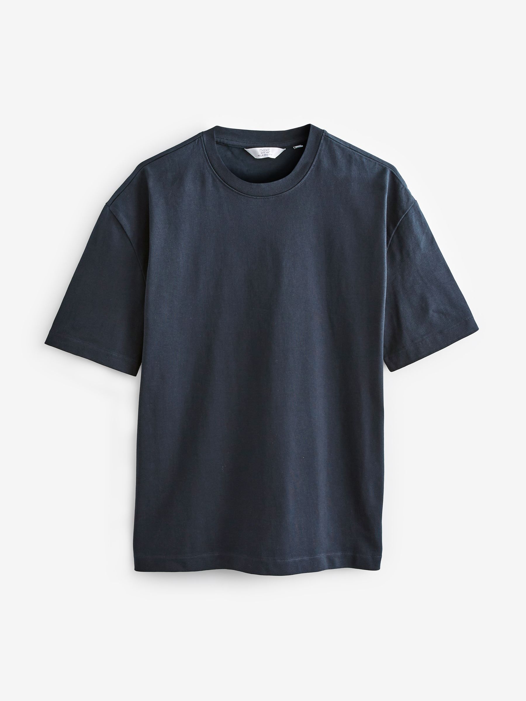 Buy Navy Blue Relaxed Fit 100 Cotton Heavyweight T Shirt from the Next UK online shop