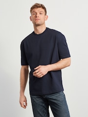 Blue Navy Relaxed Fit Heavyweight T-Shirt - Image 6 of 6