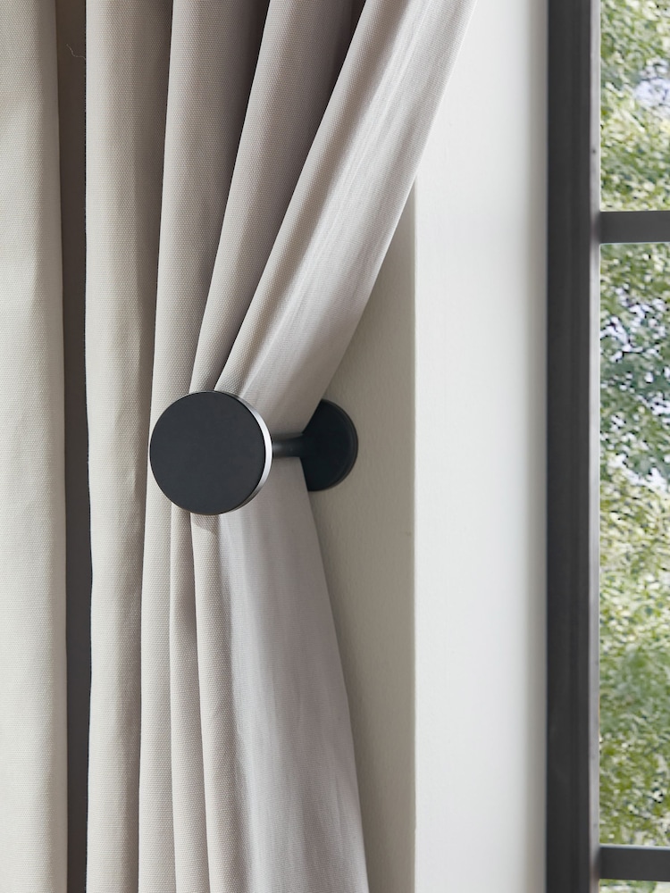 Black Next Set of 2 Stud Curtain Holdbacks - Image 1 of 4