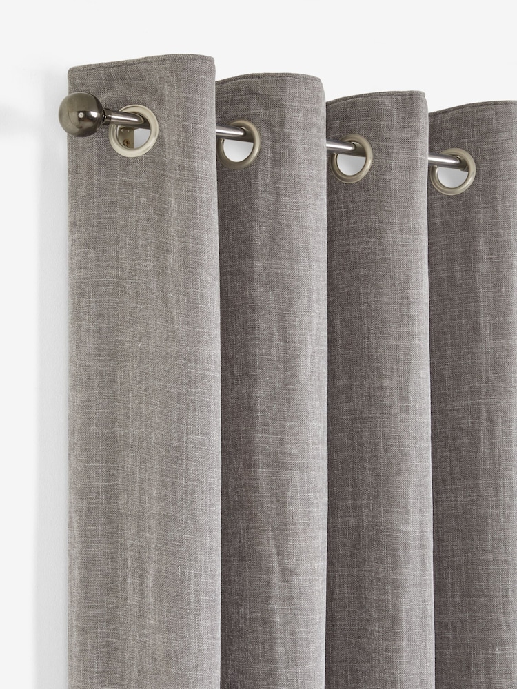Pewter Grey Ball Finial Extendable Curtain 19mm Pole Kit - Image 2 of 5