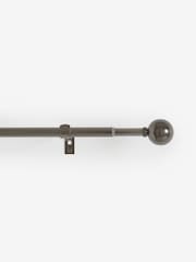 Pewter Grey Ball Finial Extendable Curtain 19mm Pole Kit - Image 3 of 5