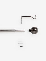 Pewter Grey Ball Finial Extendable Curtain 19mm Pole Kit - Image 4 of 5