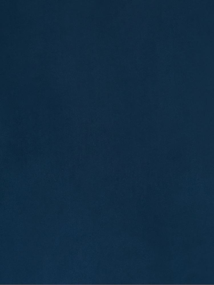 Navy Blue Matte Velvet Pencil Pleat Blackout/Thermal Curtains - Image 6 of 7