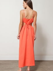 Line & Dot Tangerine Orange Skyler Maxi Dress - Image 2 of 3