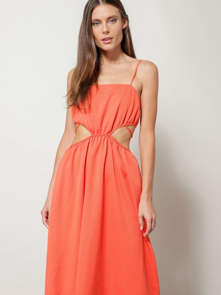 Line & Dot Tangerine Orange Skyler Maxi Dress - Image 3 of 3