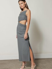 Line & Dot Grey Mila Midi Dress - Image 3 of 4