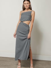 Line & Dot Grey Mila Midi Dress - Image 4 of 4