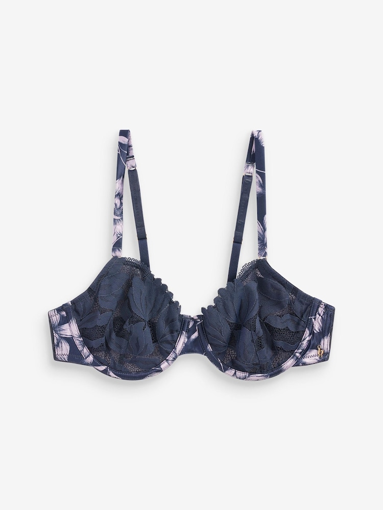 B By Ted Baker Ungepolsterter Bügel-BH, Marineblau/Flieder-Violett - Bild 8 von 8