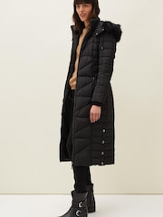 Phase Eight Black Georgie Maxi Puffer Coat - Image 3 of 8