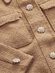 Camel Brown Bouclé Shacket - Image 3 of 7