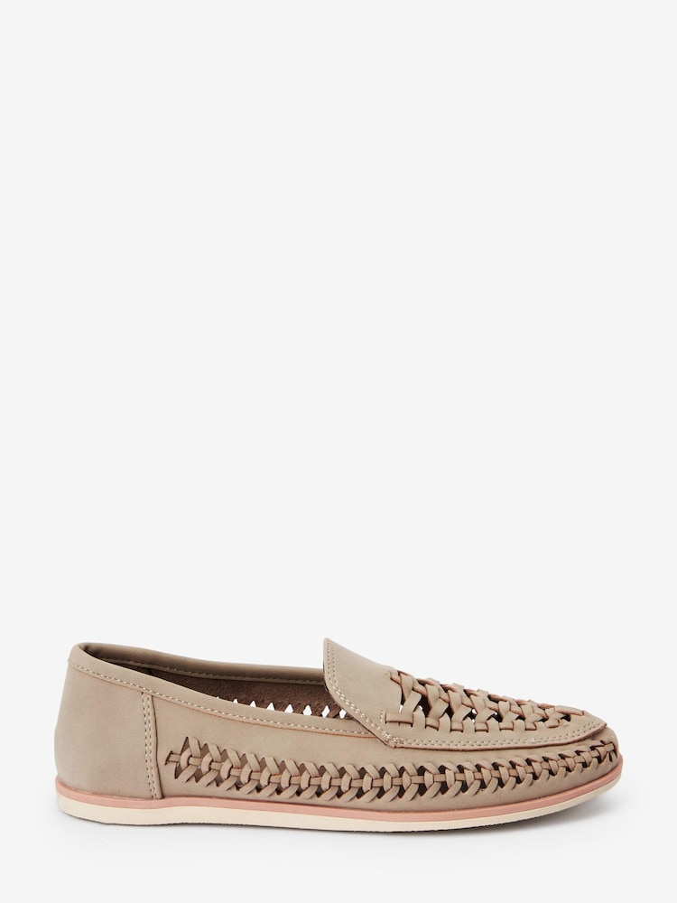 Stone Woven Loafers - Image 1 of 1 Stone Woven Loafers - Image 1 of 1