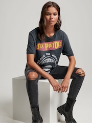 Superdry Black Grey Sex Pistols Limited Edition Band T-Shirt - Image 3 of 4