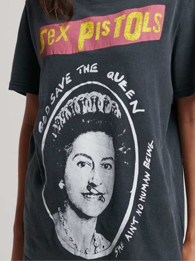 Superdry Black Grey Sex Pistols Limited Edition Band T-Shirt - Image 4 of 4