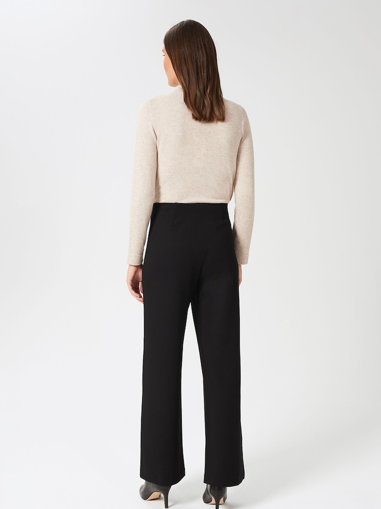 Hobbs Black Petite Pippa Wide Trousers - Image 2 of 4 Hobbs Black Petite Pippa Wide Trousers - Image 2 of 4