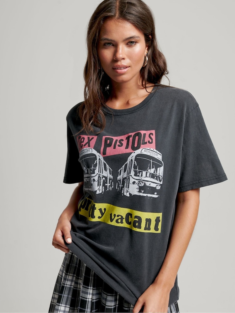 Superdry Black/Yellow Sex Pistols Limited Edition Band T-Shirt - Image 2 of 4