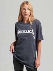 Superdry Black Metallica Limited Edition Band T-Shirt - Image 1 of 5