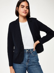 Whistles Blue Slim Jersey Jacket - Image 1 of 5