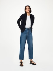 Whistles Blue Slim Jersey Jacket - Image 3 of 5