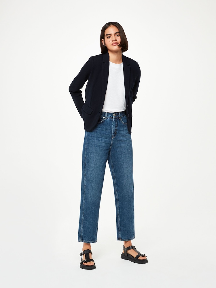 Whistles Blue Slim Jersey Jacket - Image 3 of 5
