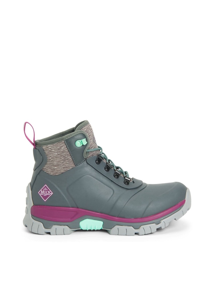 Muck Boots Womens Grey Apex Lace-Up Wellies - Image 1 of 6 Muck Boots Womens Grey Apex Lace-Up Wellies - Image 1 of 6