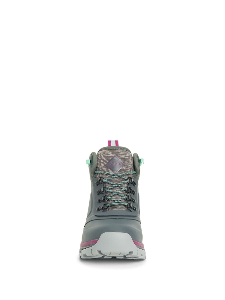 Muck Boots Womens Grey Apex Lace-Up Wellies - Image 2 of 6 Muck Boots Womens Grey Apex Lace-Up Wellies - Image 2 of 6