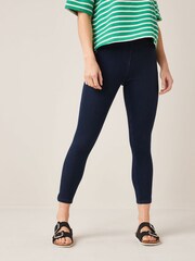Rinse Blue Cropped Denim Jersey Leggings - Image 1 of 6
