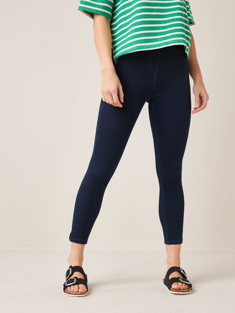 Rinse Blue Cropped Denim Jersey Leggings - Image 1 of 6