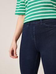 Rinse Blue Cropped Denim Jersey Leggings - Image 4 of 6