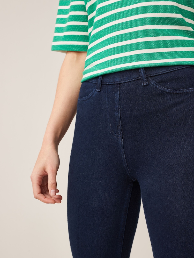 Rinse Blue Cropped Denim Jersey Leggings - Image 4 of 6