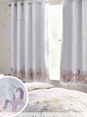 Multi Unicorn Waffle Eyelet Blackout Curtains - Image 1 of 5