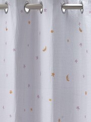 Multi Unicorn Waffle Eyelet Blackout Curtains - Image 3 of 5