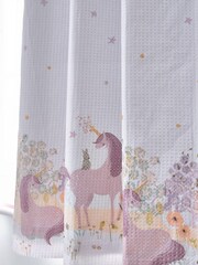Multi Unicorn Waffle Eyelet Blackout Curtains - Image 4 of 5