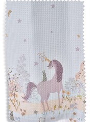 Multi Unicorn Waffle Eyelet Blackout Curtains - Image 5 of 5