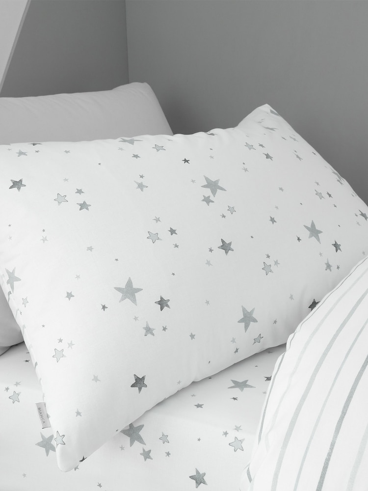 Bianca Grey Kids Stars 100% Cotton Duvet Cover And Pillowcase Set - Image 2 of 5